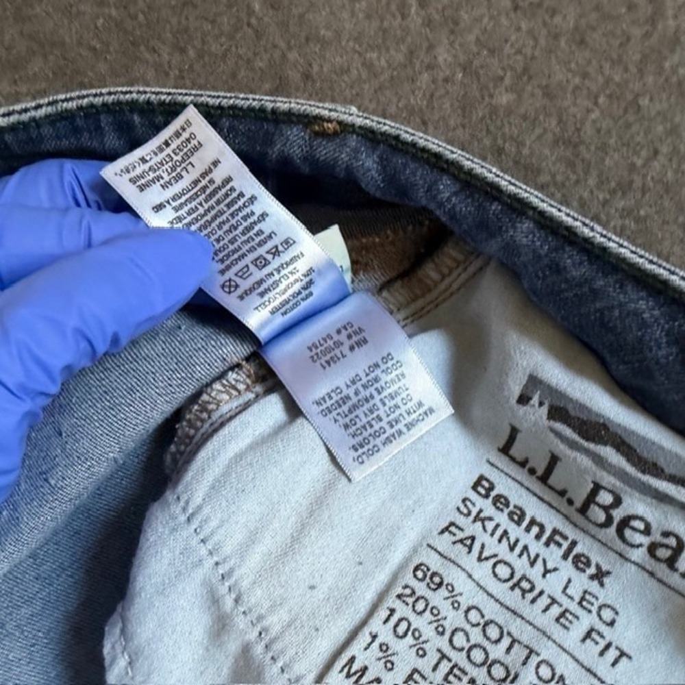 L.L.Bean BeanFlex Skinny Leg Jeans Wmns 12 MT Tall Favorite Fit Stonewashed NWT - Picture 9 of 14